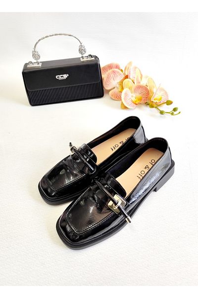 Of&Off Women's Genuine Leather Patent Leather Casual Shoes
