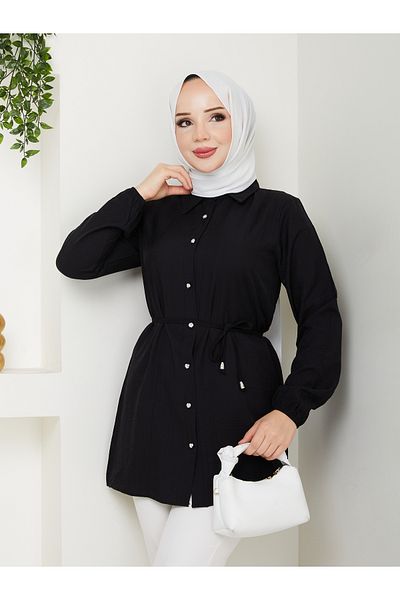 Gc.Butiq قميص طويل بخصر مطاطي للنساء - تونيك