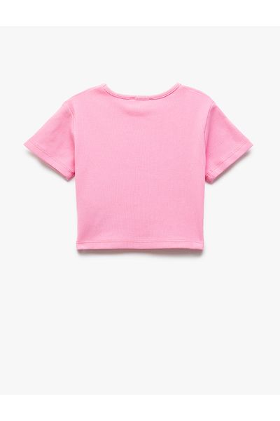 Koton New Season Cotton Short Sleeve Crew Neck Camisole Teddy Bear Printed T-Shirt