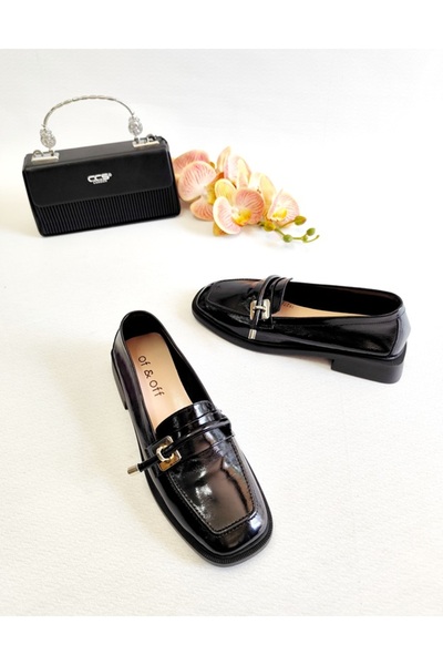 Of&Off Women's Genuine Leather Patent Leather Casual Shoes