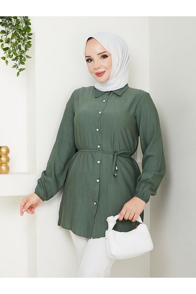 Gc.Butiq قميص طويل بخصر مطاطي للنساء - تونيك