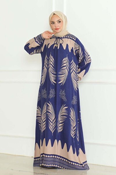 ORCHID Rochie din viscoza cu guler legat albastru cobalt ALBASTRU