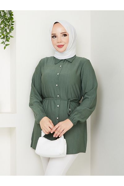 Gc.Butiq قميص طويل بخصر مطاطي للنساء - تونيك