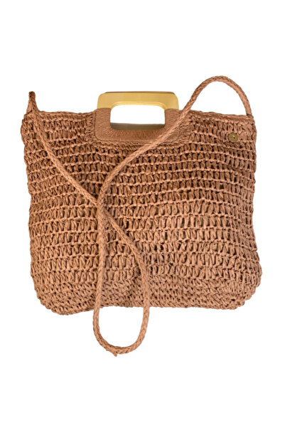 DACSHOP Καλοκαιρινή τσάντα για καθημερινή χρήση, από ψάθινο υλικό τύπου ρατάν...