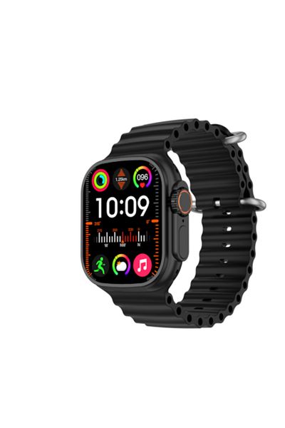 OEM Black smartwatch with Android, 5G, fitness, waterproof, unisex, notifications, 1.96" screen, WiFi, B