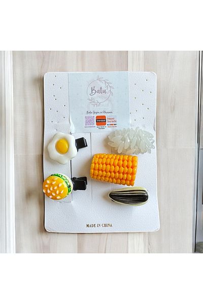 Batu Core Corn Rice Hamburger Egg Pattern Buckle