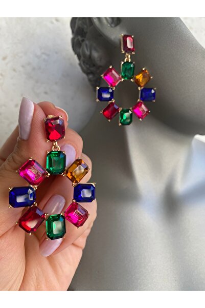 Lucios أقراط مرصعة بالحجارة من طراز ديلايا