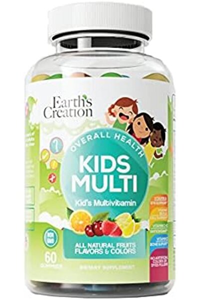 Earth's Creation Kids Multivitamin Gummy, Non-GMO, All Natural Fruits, Flavor...