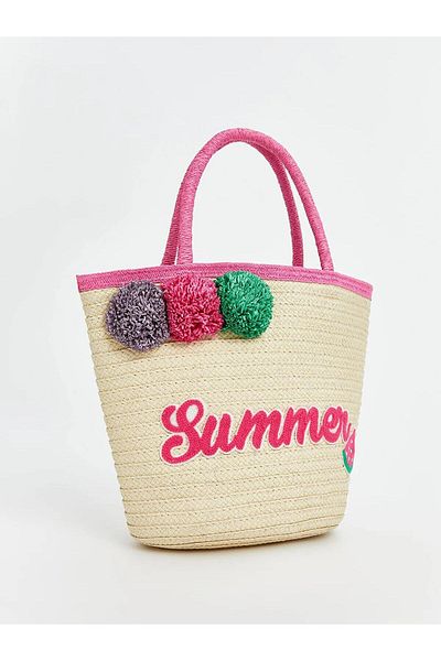 LC Waikiki Lcw Accessories Girl's Straw Beach Bag (S5)
