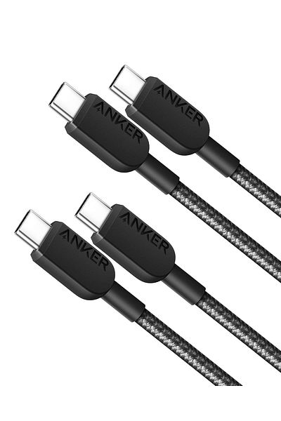 Anker 310 USB-C Cable from Anker (3 Feet, 2-Packs) Fast Charging Type for iPhone 15, Samsung Galaxy S23, i