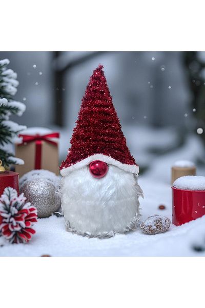 Kuzey Vip High Quality Christmas Christmas Luck Gnom Decor Shiny Metallic Christmas Window Display Decorations 41X18 cm