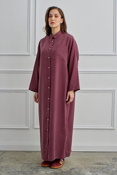 QANU Long Dress with Pockets Plum