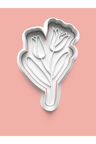 AKTASTORE قالب بسكويت على شكل زهرة التوليب وقالب عجينة السكر