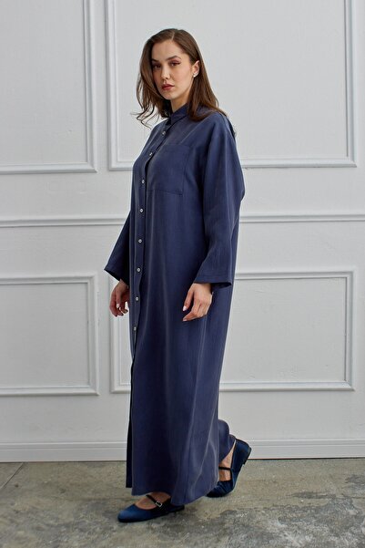 QANU Long Dress with Pockets Navy Blue
