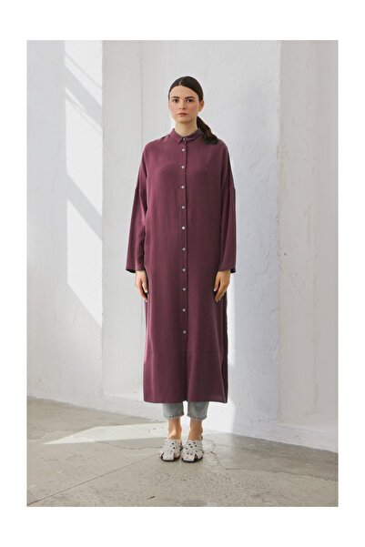 QANU oversized Πουκάμισο μελανί με φαρδιά εφαρμογή