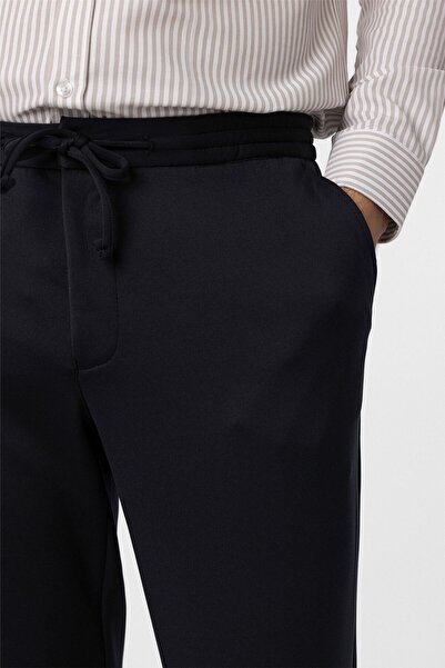 SÜVARİ Slim Fit Plain Navy Blue Jogger Quality Trousers