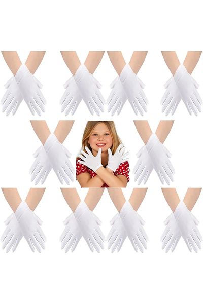 No8 Home White Color Lycra 23 April 29 October 19 May Performance Marching Gloves 10 Pairs (20 Pieces)