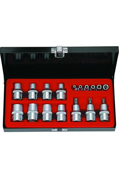 Rico 18-предметный набор битов с внутренним Torx и Torx с защелкой, 1/4" - 1/2"