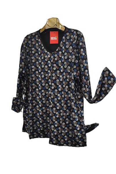elma abone Super Battal Combed Cotton Bluz Black