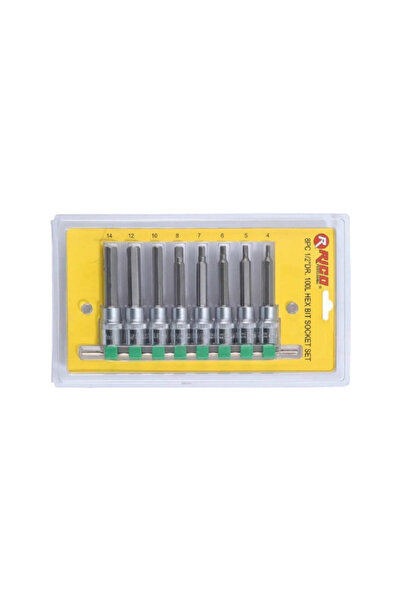 Rico 8 Parça 1/2” Lokmalı Allen Bits Uç Seti Uzun
