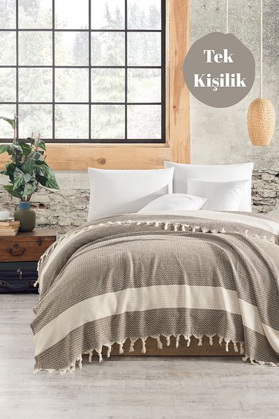 Casnack Aymila Model Brown Single Pique 170X210Cm