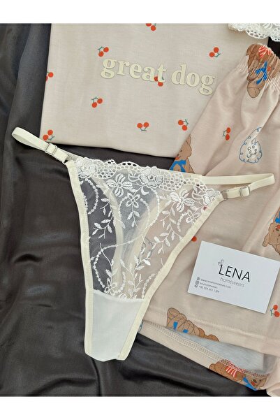 Lena Homewears Γυναικείο Σετ Πιτζάμες με Μοτίβο Αρκουδάκι με Εσώρουχα και Σορτς