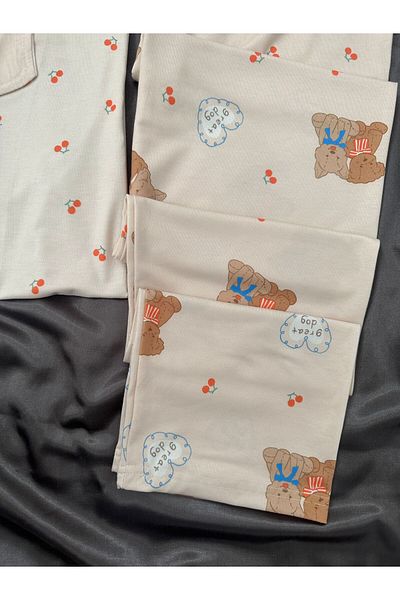 Lena Homewears Γυναικείο σετ πιτζάμες με κοντομάνικο μοτίβο αρκουδάκι