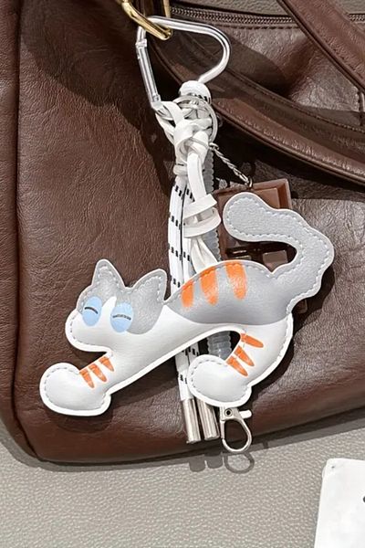 İLKYAZ Cat Grey Charm Bag Accessories (Bag Not Included)