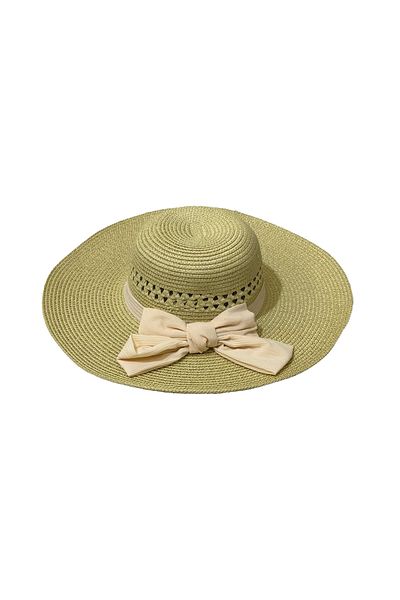 MUK's Beauty Tools Women's Straw Hat Beach Hat Uv Protection with Bow Detail
