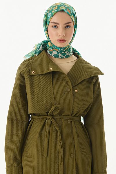FENZA SCARF Floral Pattern Cotton Shawl - Green