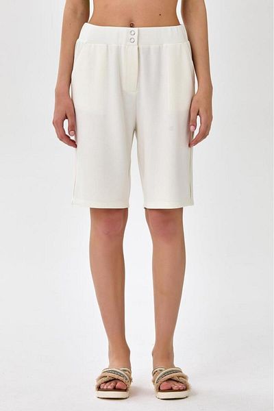 İKİLER Shorts with Elastic Waist and Snap Pocket 025-2016