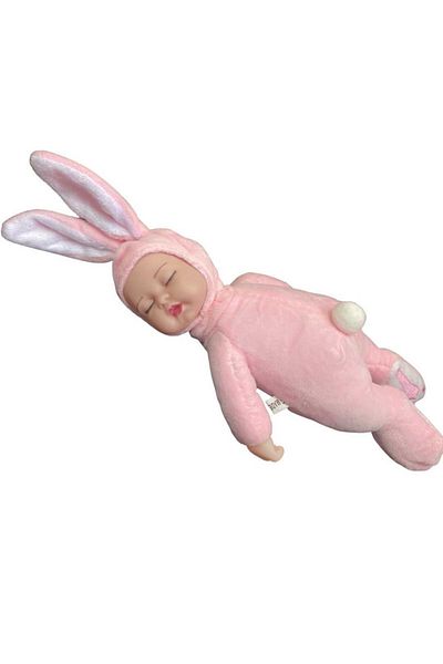 JPT Baby Bunny imitates Anne Geddes pink Baptism Candle