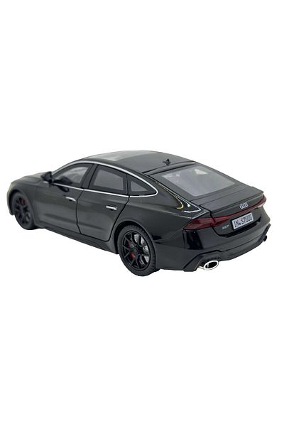 JPT Audi RS7 metal model in black metallic with sounds, lights, opens doors