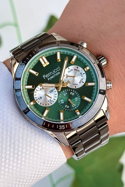 Ferrucci Function Men's Wristwatch, Steel Band 3Atm Water Resistant Smoked Sdfer167