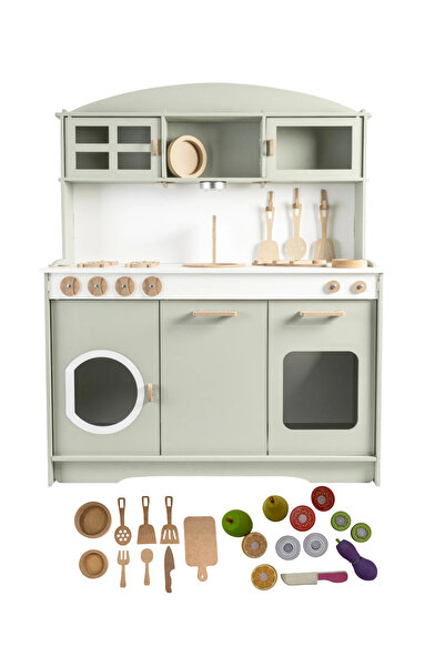 HOBBY HOUSE Ahşap Mutfak Seti 15 Parça Ahşap Meyve Sebze Hediyeli