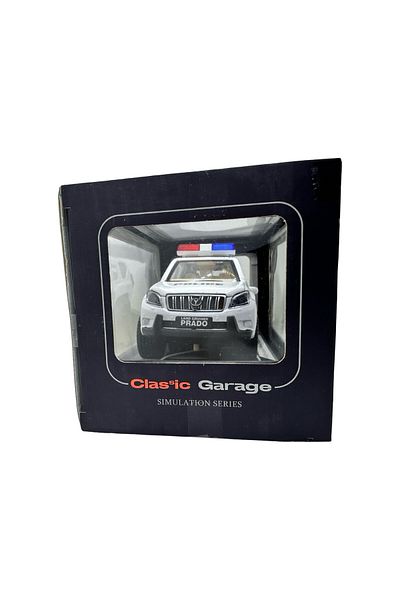 JPT Toyota Land Cruiser Prado Police Car Model with Lights and Sounds - White Model 1:28