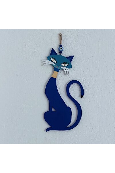 Tahtadenizi Nazar Boncuklu Kedi Duvar Dekoru El Yapımı