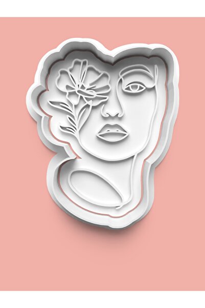 AKTASTORE قالب بسكويت نسائي على شكل زهرة وقالب عجينة السكر