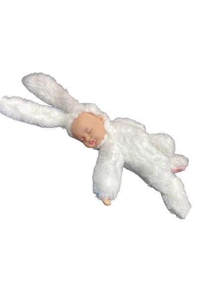 JPT Baby Bunny imitates Anne Geddes white Baptism Candle