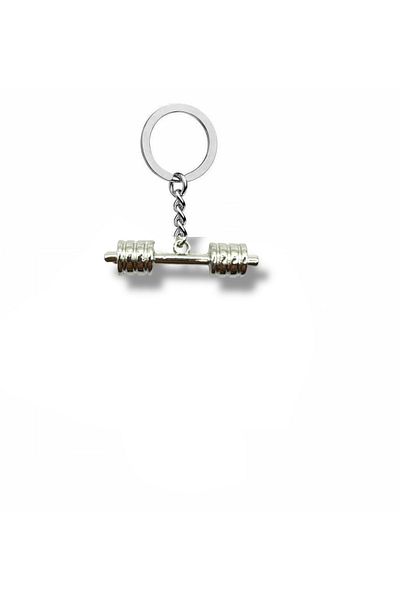 Herşey Nota Stone with Power – Unisex Metal Keychain with Dumbbell Figure