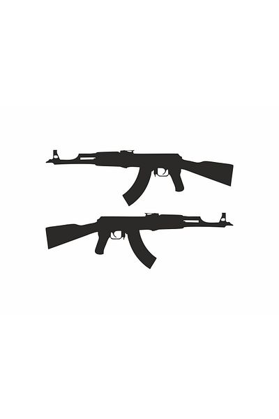 MS Major Selection Keleş Ak47 Vehicul, Mașină, Auto, Motocicletă, Laptop, Autocolant pentru geam 20x6 Cm 2 Bucăți