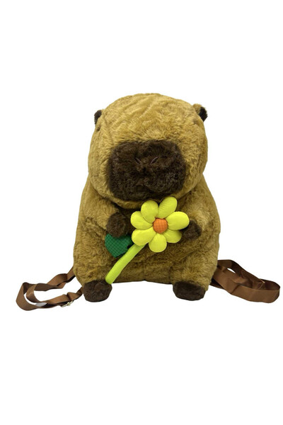 JPT Ghiozdan-Rucsac Capibara cu floricica si bretele 30cm