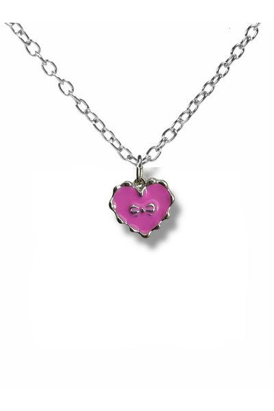 Herşey Nota Symbol of Love and Hope – Elegant Women's Necklace with Purple Heart Ribbon Figure (60 cm Chain)