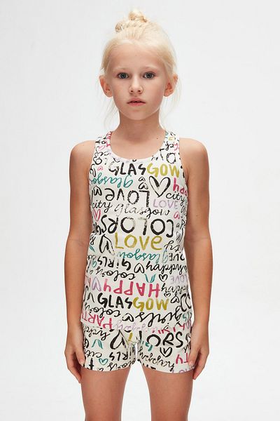 LOVETTI Glasgow (Ecru) Girl's Patterned Sleeveless T-Shirt