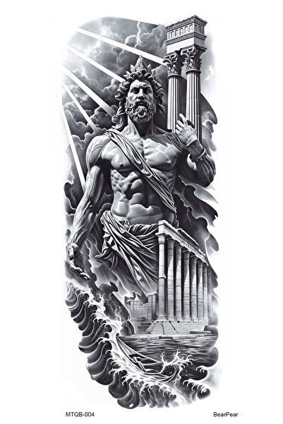 BP Tattoo Poseidon Kol Dövmesi Kol Kaplama Geçici Dövme Tattoo