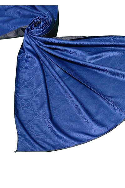 mim eşarp Leila șal mătăsos cu model jacquard pe două fețe – 75x190 cm