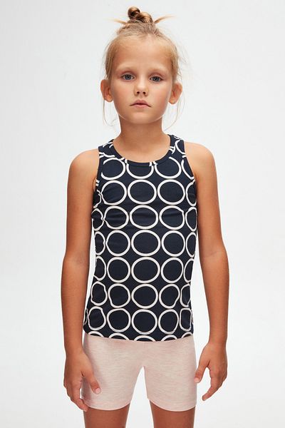 LOVETTI Monochrome Ring Girl's Patterned Sleeveless T-Shirt