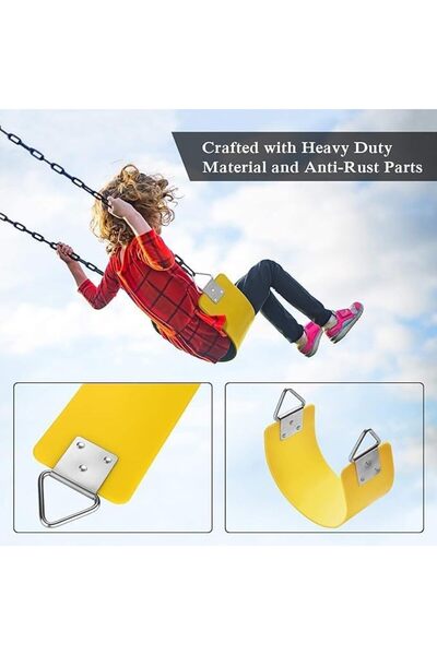 ALBADER جدار أرجوحة حديدي مع مقعد أرجوحة وسلاسل للاستخدام الخارجي، مقعد شديد التحمل مع قضيب حديدي