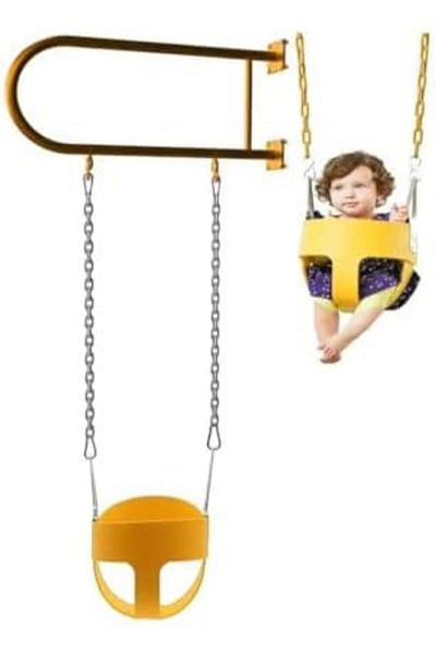 ALBADER Swing Wall Iron with Baby Swing Seat & Chains For Outdoor, Heavy Duty Bench with Iron Bar