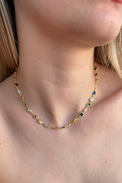 goldberia Çiçek Bahçesi Renkli Kolye